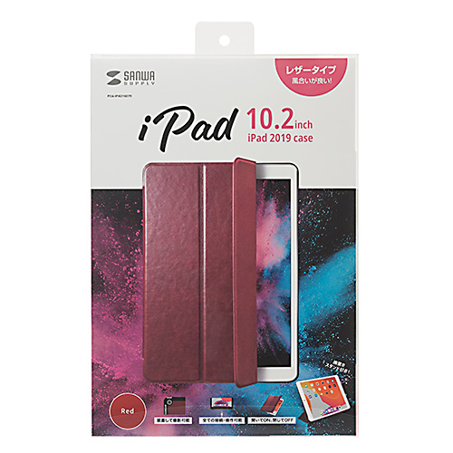 PDA-IPAD1607R / iPad 10.2インチ　ソフトレザーケース　レッド