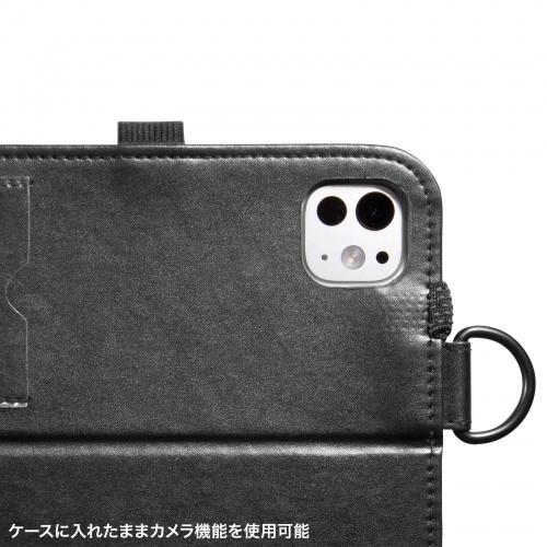 PDA-IPAD1712BK2 / iPad Pro 11インチ（M4/2024）用スタンド・ベルト付きケース