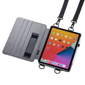 PDA-IPAD1712BK / iPad Air 2020/11インチiPad Pro スタンド機能付きショルダーベルトケース