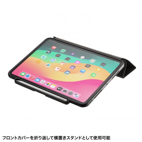 PDA-IPAD1714BK3 / iPad Pro 11インチ（M4/2024）用タッチペン収納ポケット付きケース