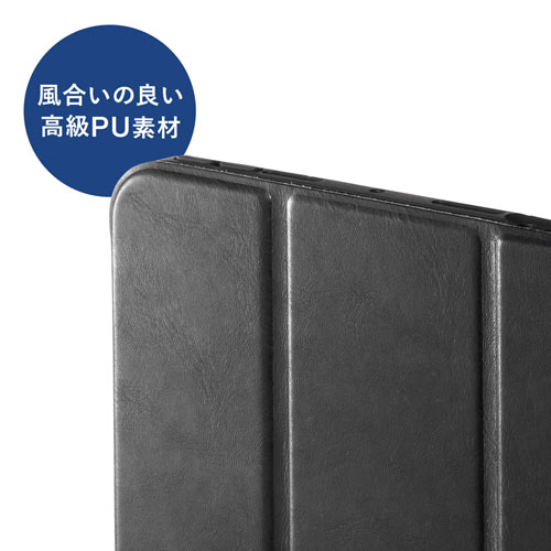 PDA-IPAD1814BK / iPad mini 2021　Apple Pencil収納ポケット付きケース（ブラック）