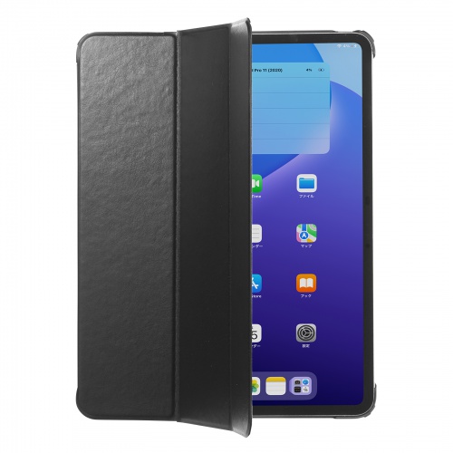 PDA-IPAD2007BK / iPad Pro 13インチ（M4/2024）用合成皮革ソフトケース（ブラック）