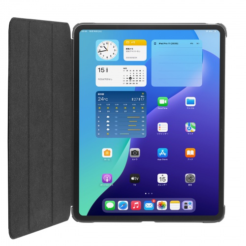 PDA-IPAD2007BK / iPad Pro 13インチ（M4/2024）用合成皮革ソフトケース（ブラック）