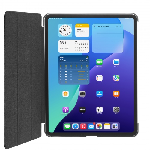 PDA-IPAD2107BK / iPad Air 13インチ（M3/2025、M2/2024）用合成皮革ソフトケース（ブラック）