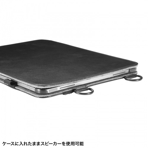 PDA-IPAD2112BK / iPad Air 13インチ（M3/2025、M2/2024）用スタンド・ベルト付きケース