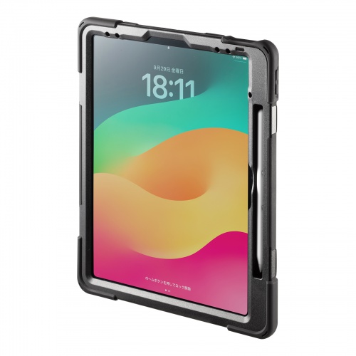 PDA-IPAD2117BK / iPad Air 13インチ（M3/2025、M2/2024）用耐衝撃ケース