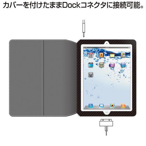 PDA-IPAD211BK / iPad2ソフトレザーケース(スタンドタイプ）