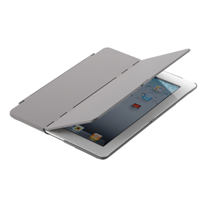 PDA-IPAD28GY / iPad2ハードケース(スタンドタイプ・グレー)