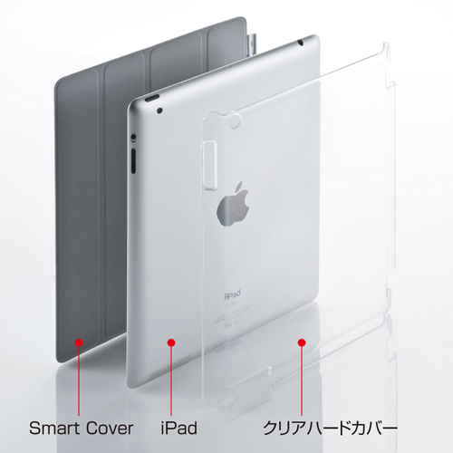 PDA-IPAD311CL / iPadクリアハードカバー(SmartCover対応・クリア)