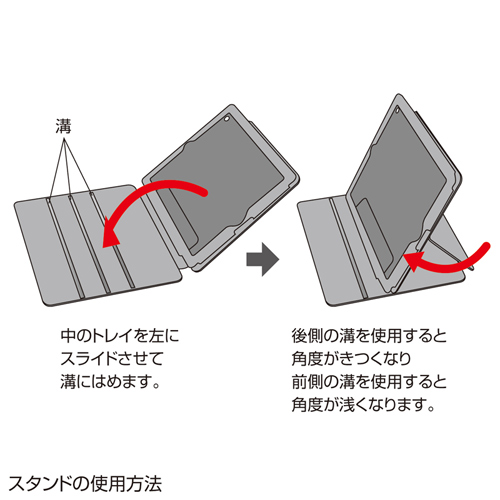 PDA-IPAD34BK / iPadソフトレザーケース（3段階スタンド・ブラック）