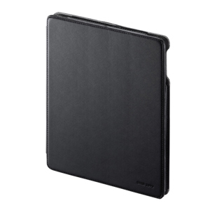 PDA-IPAD34BK / iPadソフトレザーケース(3段階スタンド・ブラック)
