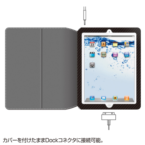 PDA-IPAD35BK / iPadソフトレザーケース（スタンドタイプ）　