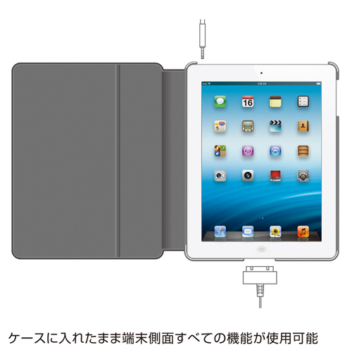 PDA-IPAD39BK / iPadソフトレザーケース（ブラック）