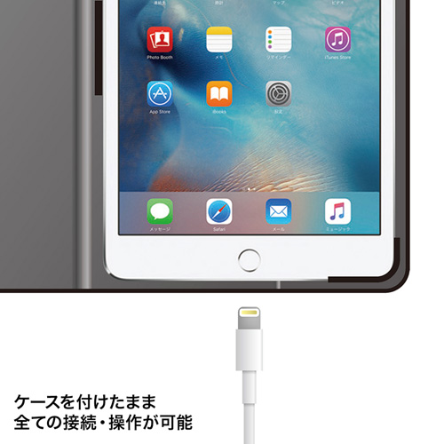 PDA-IPAD77BK / iPad mini 4スリムフラップケース（ブラック）