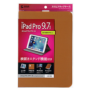 PDA-IPAD97BR / 9.7インチiPad Pro用スリムフラップケース（ブラウン）