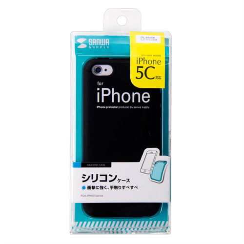 PDA-IPH001BK / iPhone 5c用シリコンケース（ブラック）