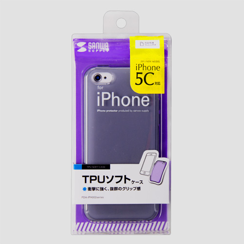 PDA-IPH002BK / iPhone 5c用TPUソフトケース（クリアブラック）