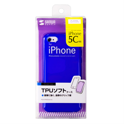 PDA-IPH002BL / iPhone 5c用TPUソフトケース（クリアブルー）