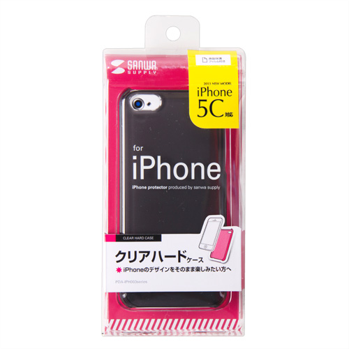 PDA-IPH003BK / iPhone 5c用クリアハードケース（クリアブラック）