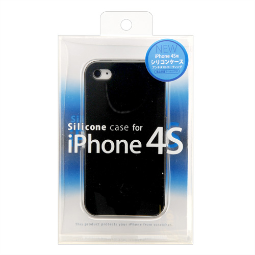 PDA-IPH40BK / iPhone 4S用シリコンケース（ブラック）