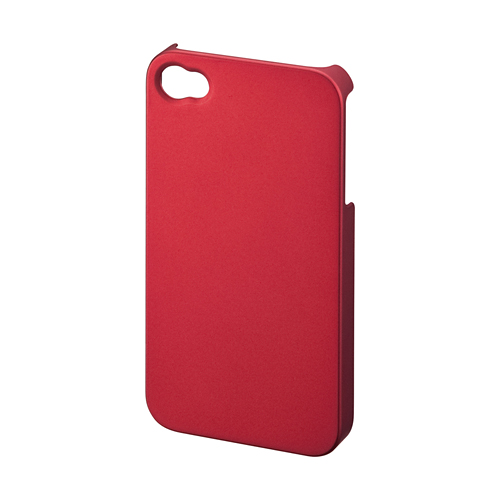PDA-IPH44R / iPhone4S用ラバーコーティングハードケース（レッド）