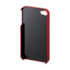 PDA-IPH44R / iPhone4S用ラバーコーティングハードケース（レッド）