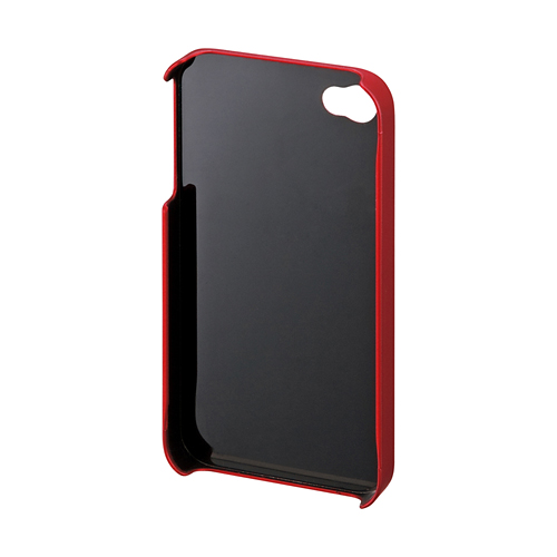 PDA-IPH44R / iPhone4S用ラバーコーティングハードケース（レッド）