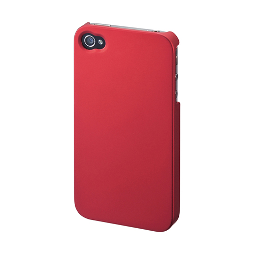 PDA-IPH44R / iPhone4S用ラバーコーティングハードケース（レッド）