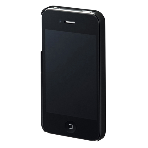 PDA-IPH46BK / ラバーコーティングハードケース（iPhone 4S/4用・ブラック）