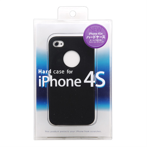 PDA-IPH46BK / ラバーコーティングハードケース（iPhone 4S/4用・ブラック）