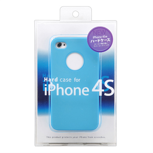 PDA-IPH46BL / ラバーコーティングハードケース（iPhone 4S/4用・ブルー）