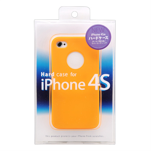 PDA-IPH46D / ラバーコーティングハードケース（iPhone 4S/4用・オレンジ）