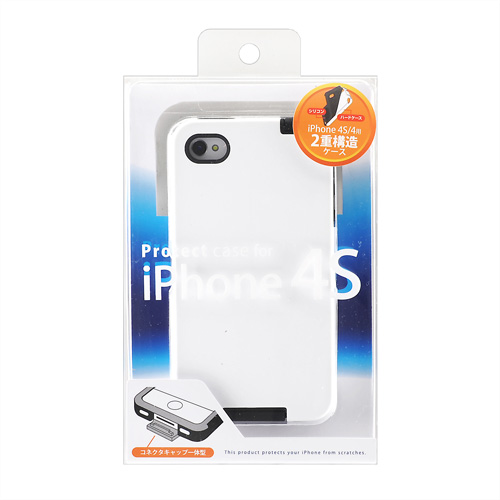 PDA-IPH47W / iPhone 4S用プロテクトケース（ホワイト）
