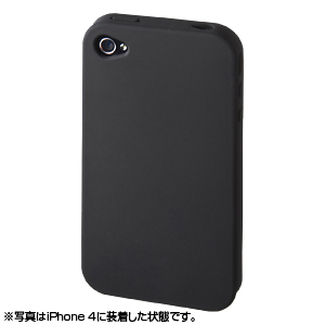 PDA-IPH66BK / iPhone4用シリコンケース（ブラック）