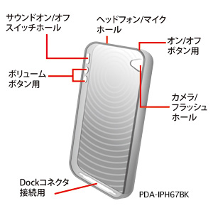 PDA-IPH67CL / iPhone4用TPUセミハードケース（クリア）