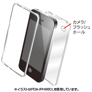 PDA-IPH68BK / iPhone4用クリスタルハードケース（ブラック）