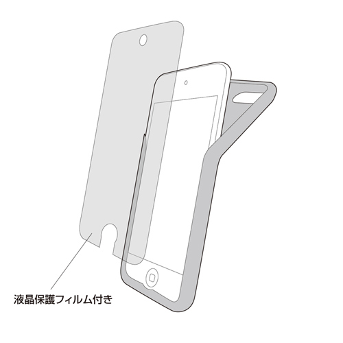 PDA-IPOD60BK / シリコンケース（iPod touch 第5世代用・ブラック）