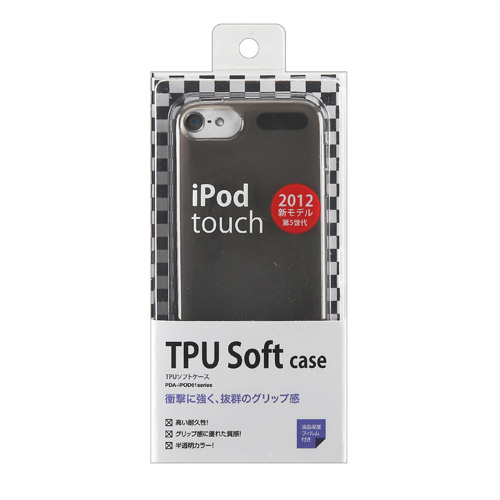 PDA-IPOD61BK / TPUソフトケース（iPod touch 第5世代用・ブラック）