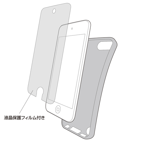 PDA-IPOD61BK / TPUソフトケース（iPod touch 第5世代用・ブラック）