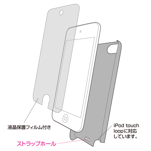 PDA-IPOD62BK / クリアハードケース （iPod touch 第5世代用・クリアブラック）