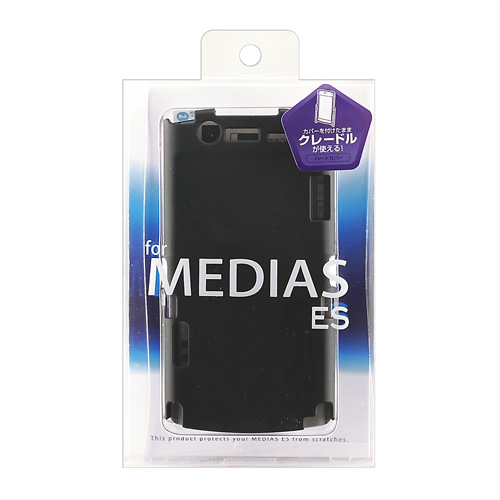 PDA-ME12BK / ラバーコーティングハードケース（NTTドコモ NECカシオ MEDIAS ES用・ブラック）