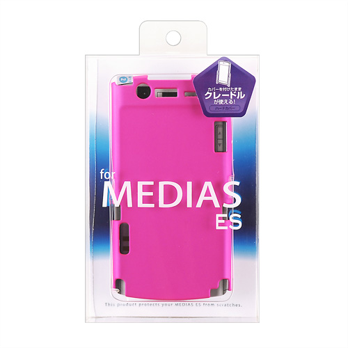 PDA-ME12P / ラバーコーティングハードケース（NTTドコモ NECカシオ MEDIAS ES用・ピンク）