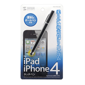 PDA-PEN22BK / iPad・iPhone 4用タッチペン（ブラック）