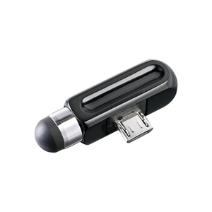 PDA-PEN38BK / マイクロUSBコネクタ取り付けタッチペン(ブラック)