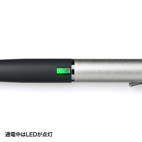 PDA-PEN39SVN / 電池式極細タッチペン（シルバー）