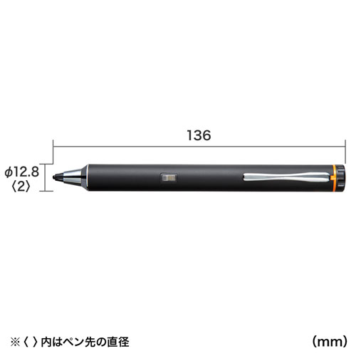 PDA-PEN41BK2 / 電池式極細タッチペン（ブラック）