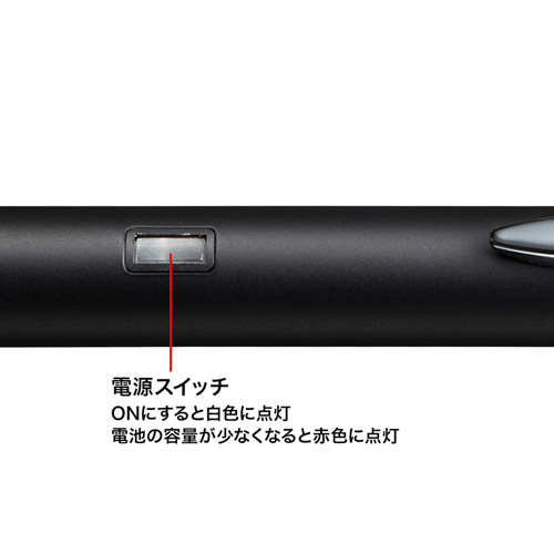 PDA-PEN41BK / 電池式極細タッチペン（ブラック）