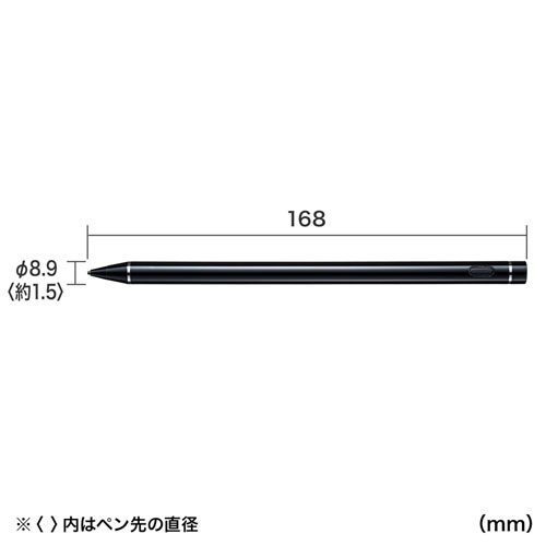 PDA-PEN46BK / 充電式極細タッチペン（ブラック）