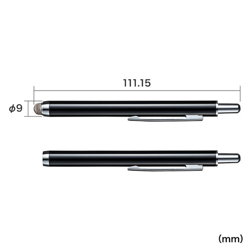 PDA-PEN52BK / 導電繊維タッチペン（ブラック・ノック式）