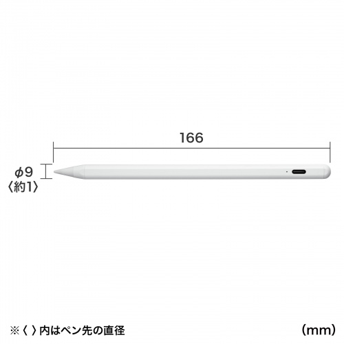 PDA-PEN56W / Apple iPad専用充電式極細タッチペン（ホワイト）